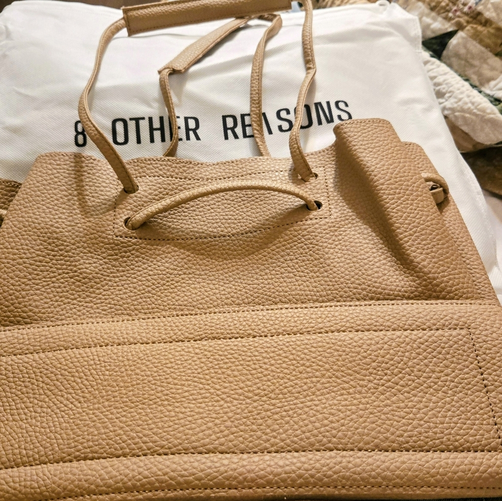 8 Other Reasons Tan Textured Tote